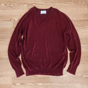 EUC Dior Men's Deep Red V-Neck Sweater, Size L